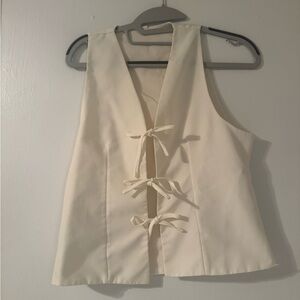 Elegant Cream Sleeveless Blouse